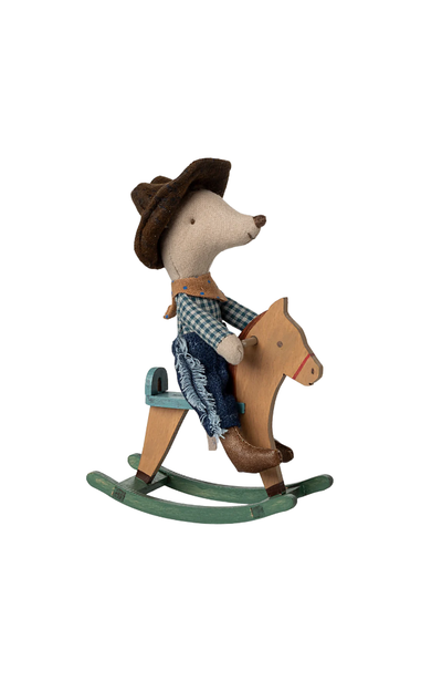 Cowboy Mouse On Rocking Horse, Little Brother