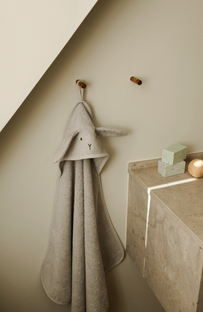 Albert Hooded Baby Towel - Rabbit/Dumbo Grey