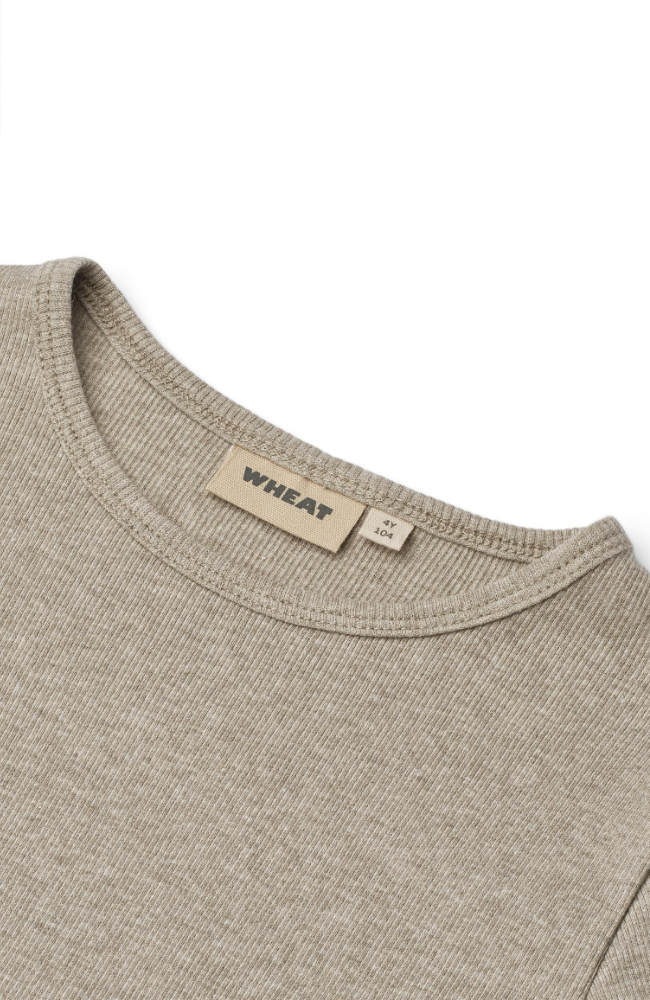 Rib T-Shirt L/S Stig - Gravel Melange