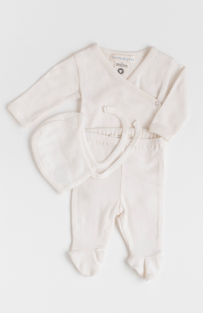 Newborn Bonnet - Offwhite Pointelle