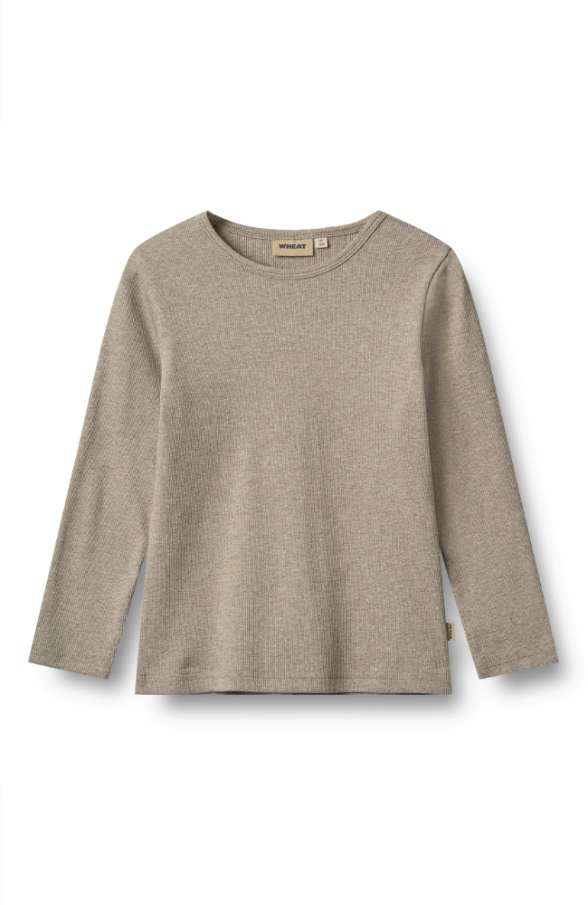 Rib T-Shirt L/S Stig - Gravel Melange