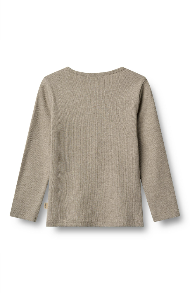 Rib T-Shirt L/S Stig - Gravel Melange