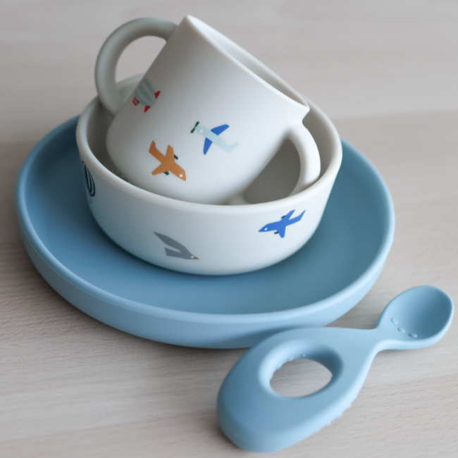 Vivi Printed Tableware Set - Aviator/Ecru
