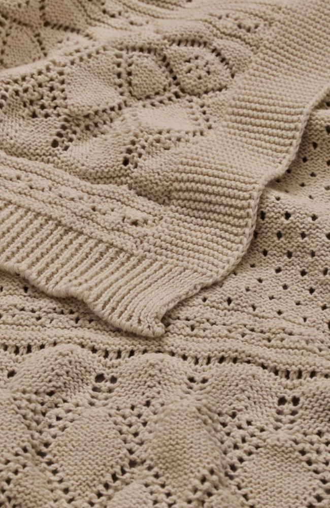 Pointelle Baby Knit Throw - Hazel