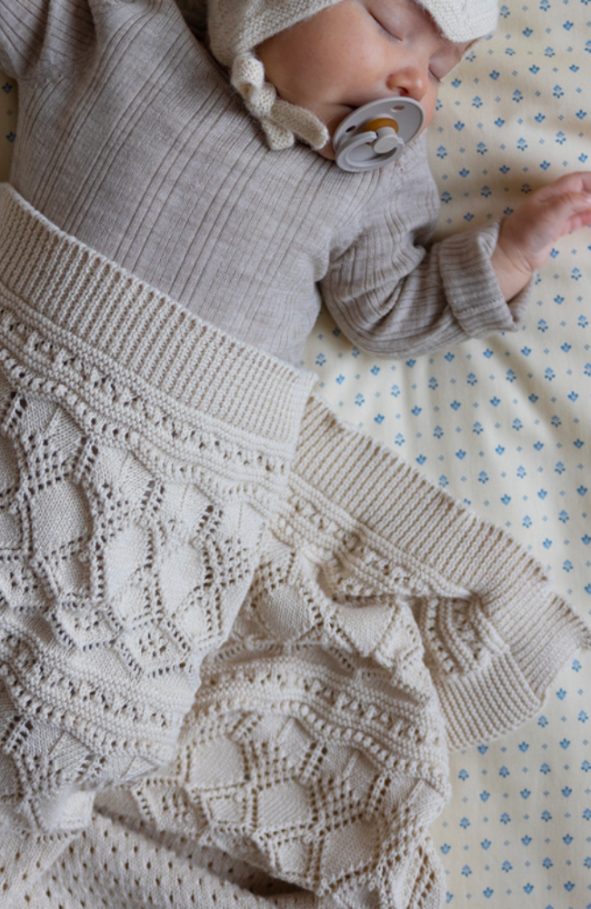 Pointelle Baby Knit Throw - Off White