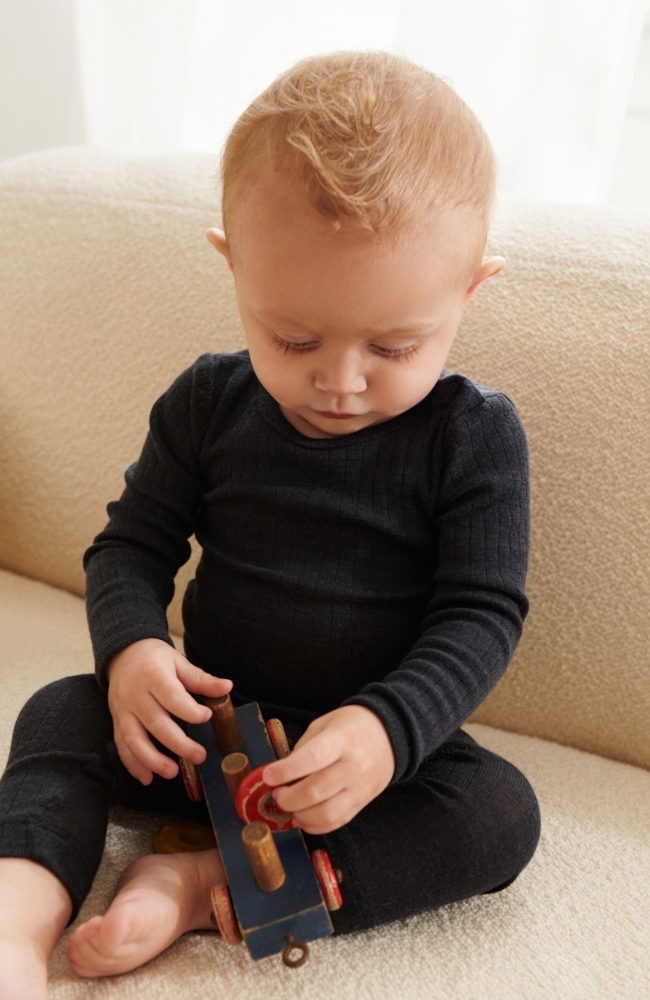 Rib Body L/S Spencer GOTS - Navy