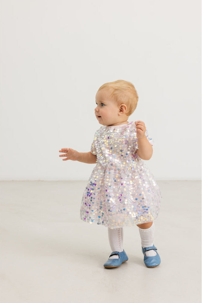 Dua Baby Dress - Silver Disco