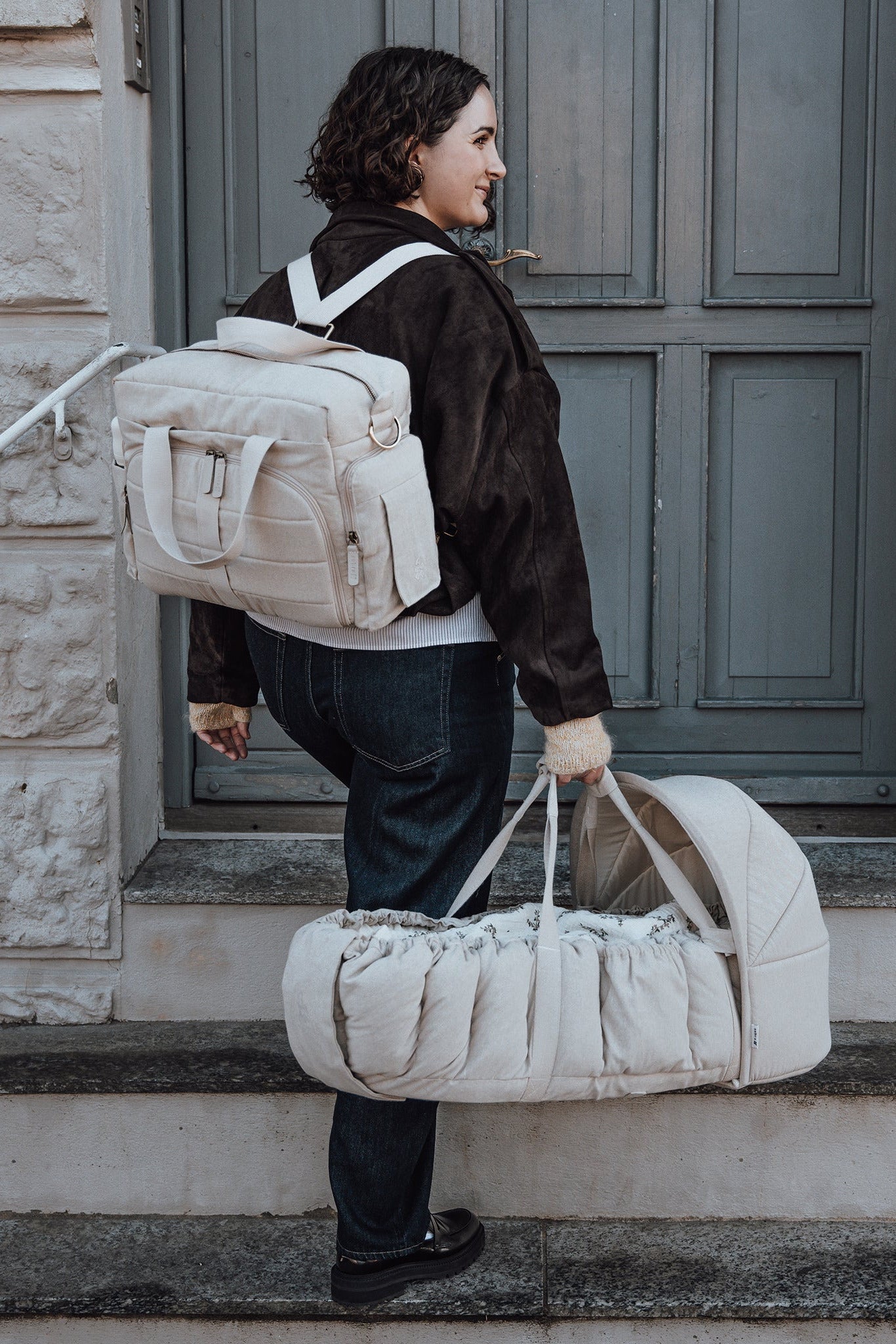 Sebra 3-in-1 Baby Nest - Beige Melange