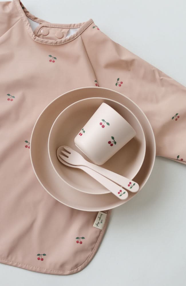 2 Pack Dinner Bib Long Sleeve - Cherry