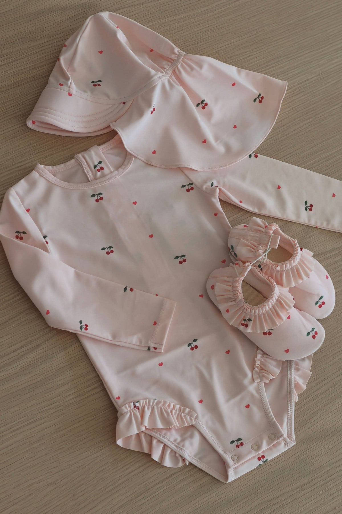 Merle LS Swimsuit - Cherry Coeur Rose