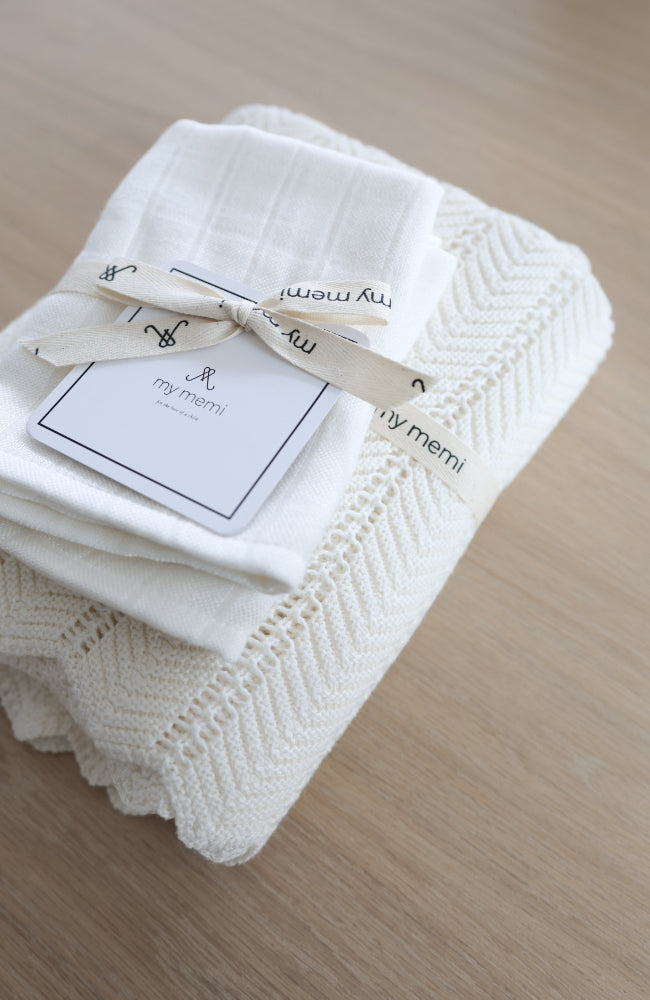 Bambus muslín klútar 2 stk - kremlitað