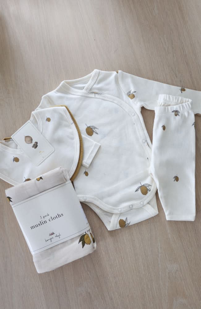 2 Pack Basic Bibs - Lemon