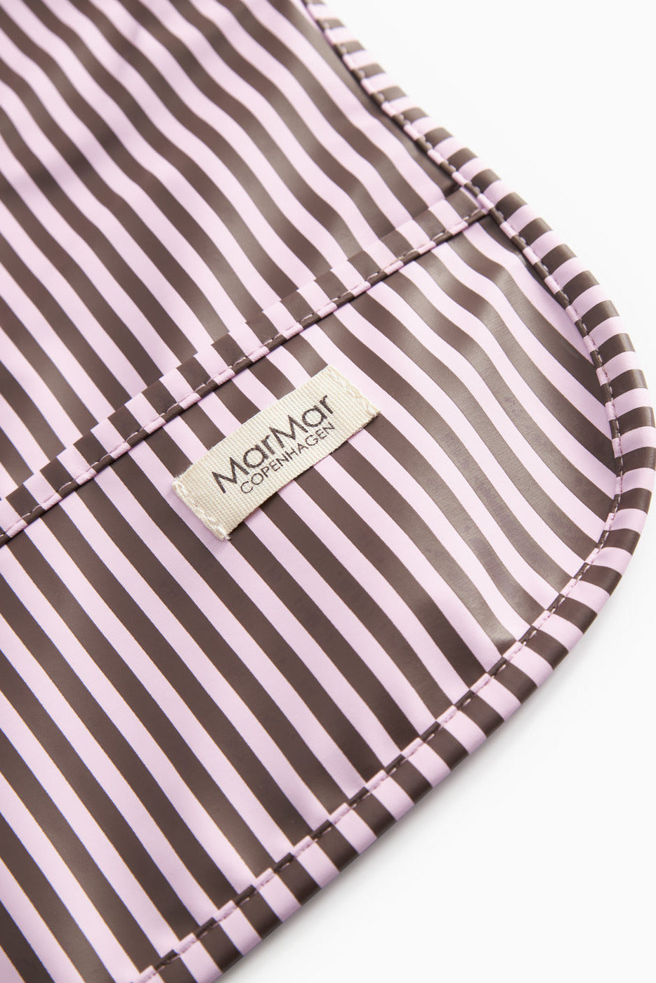 Apron Dinner LS Bib - Pink Brown Stripes