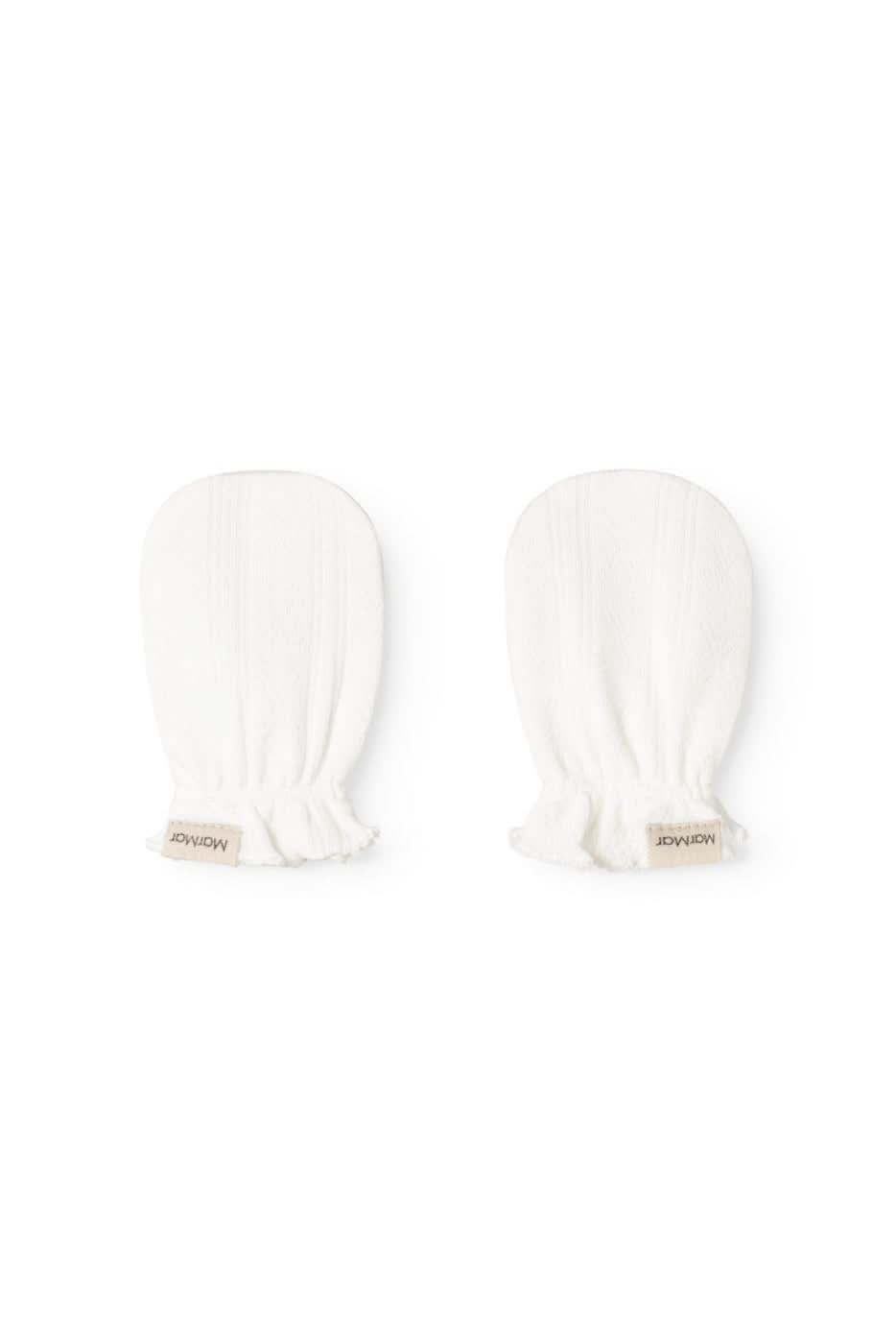 Newborn Gloves Pointelle - Gentle White