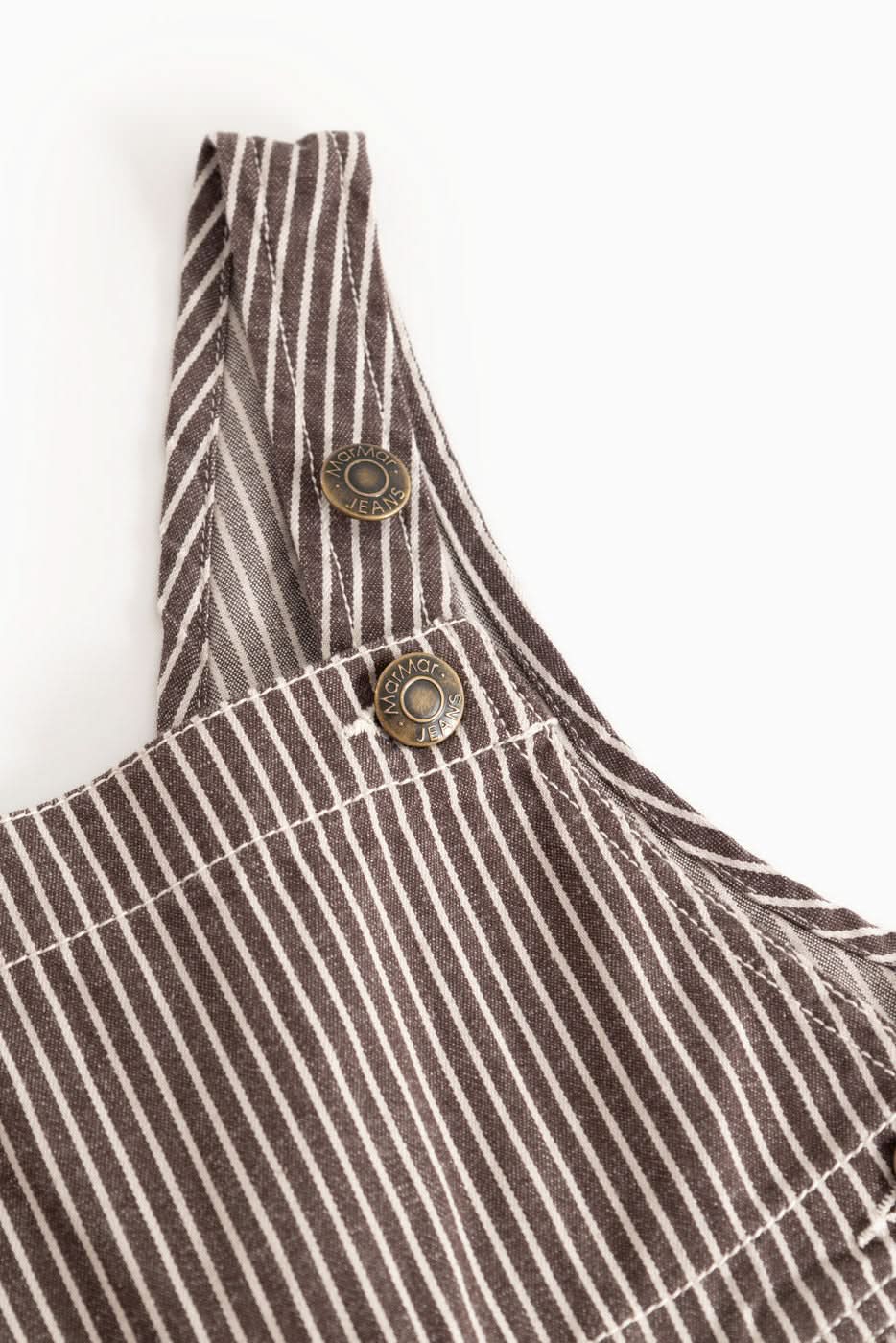 Ruben Dungarees - Dark Brownie Stripe