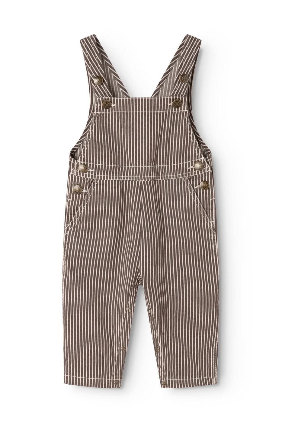 Ruben Dungarees - Dark Brownie Stripe