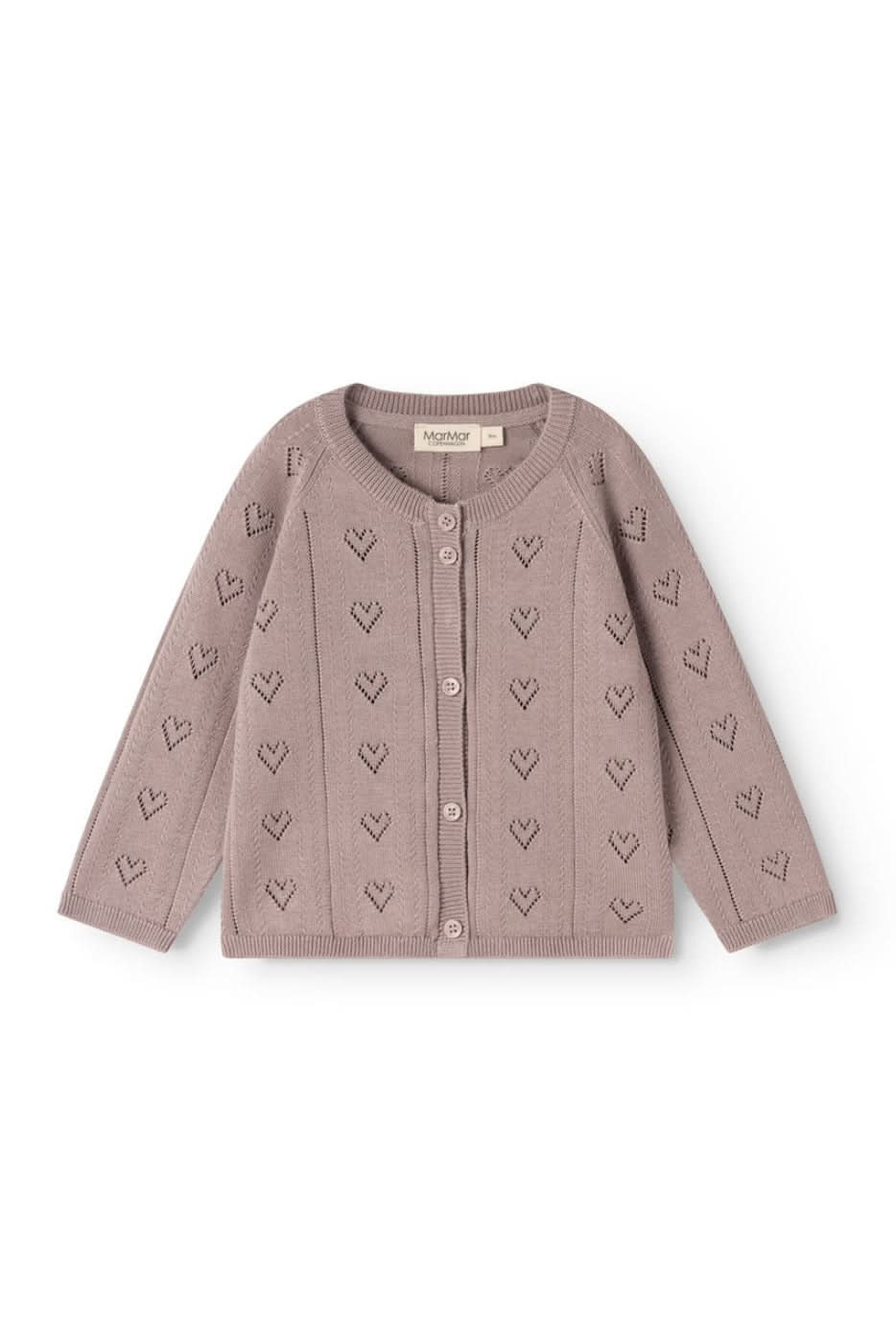 Totti Baby Pointelle Cardigan - Dusty Purple