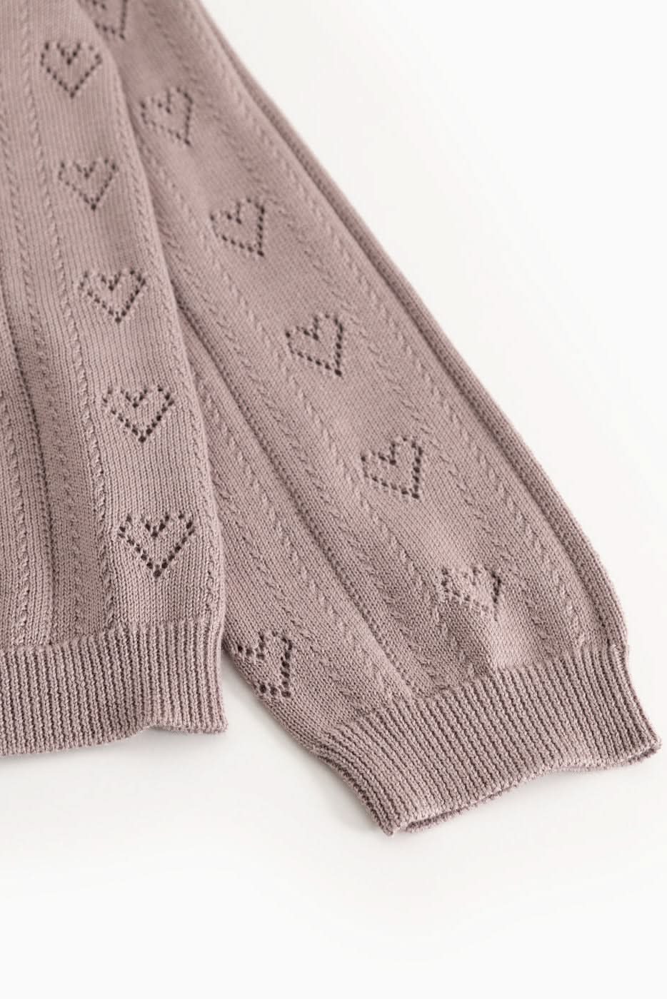 Tilda Pointelle Cardigan - Dusty Purple