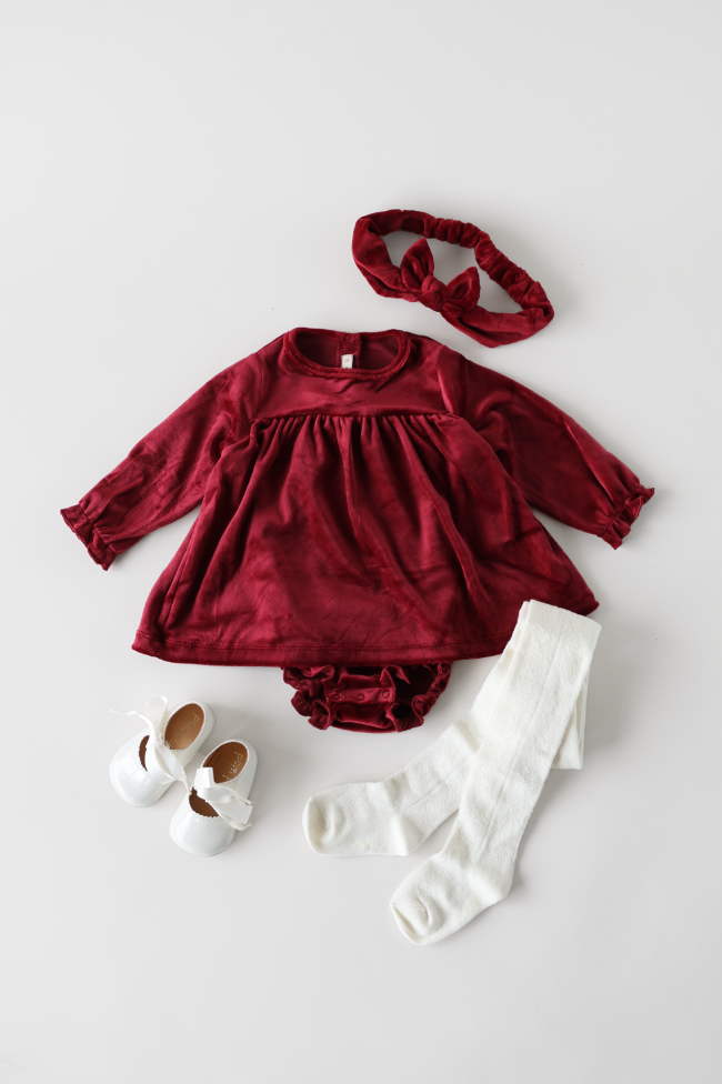 Jingle Romper Dress - Red Dahlia