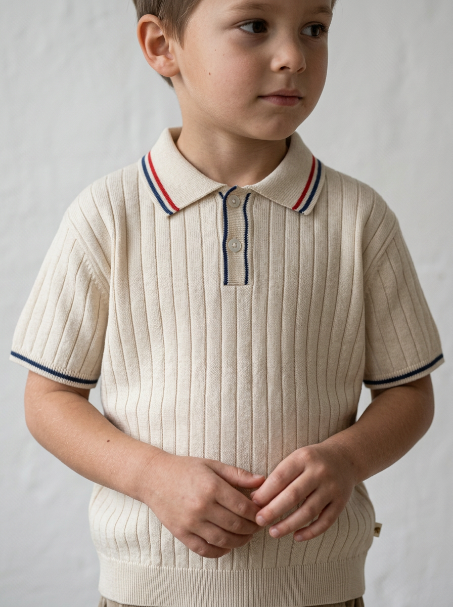 Mio Knit Polo - Almond Milk
