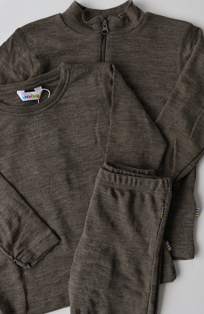 Ullar/Silki Langermabolur - Brown Melange / Limited