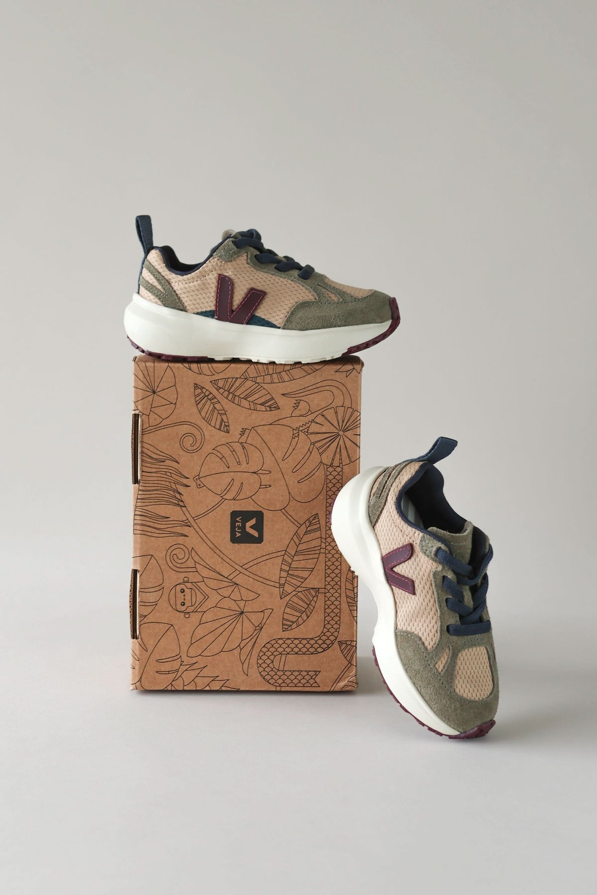 Bonpoint x Veja Canary Fabric Sneakers - Sahara Amarante