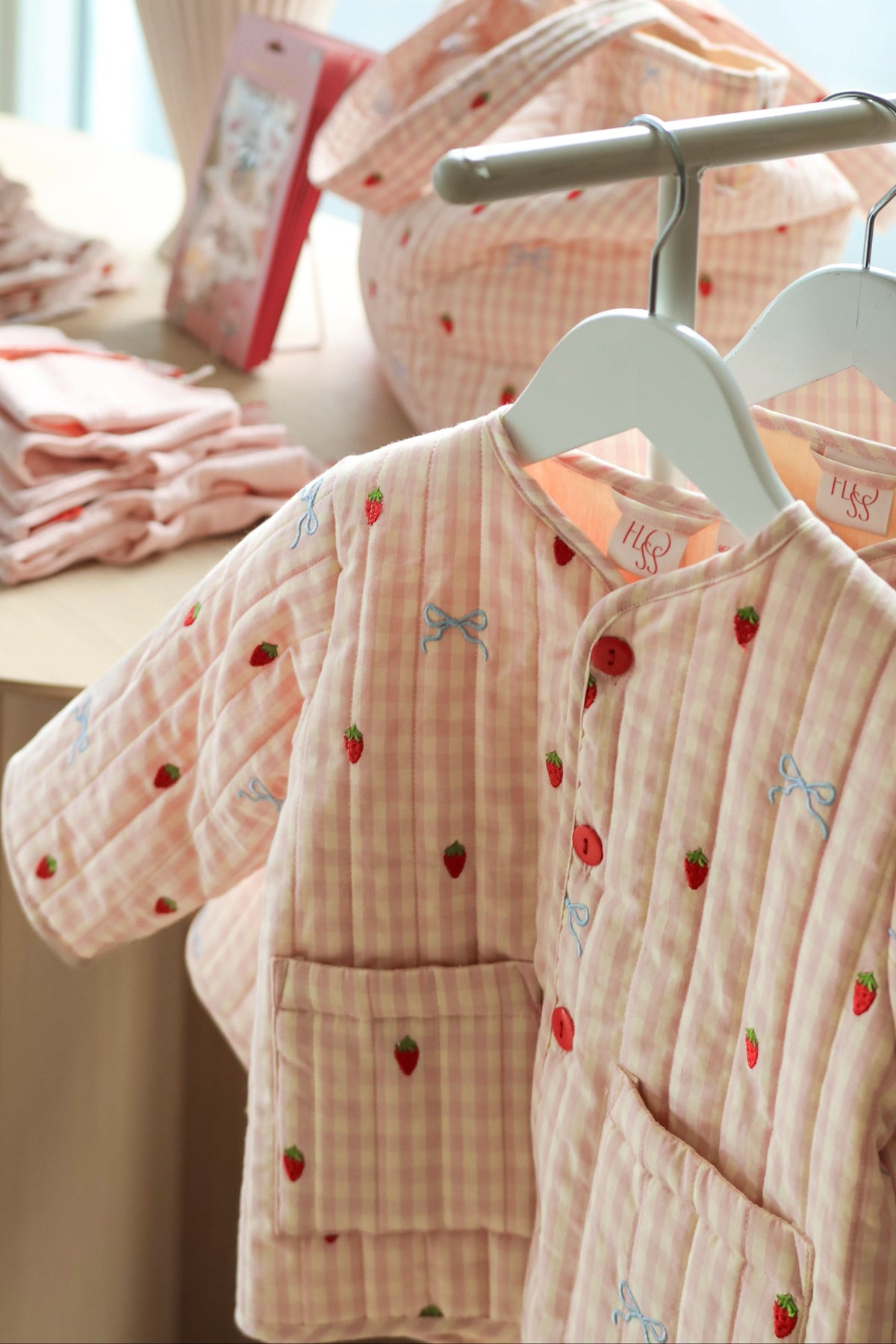 Dolly Bow Jacket - Berry/Bow Gingham