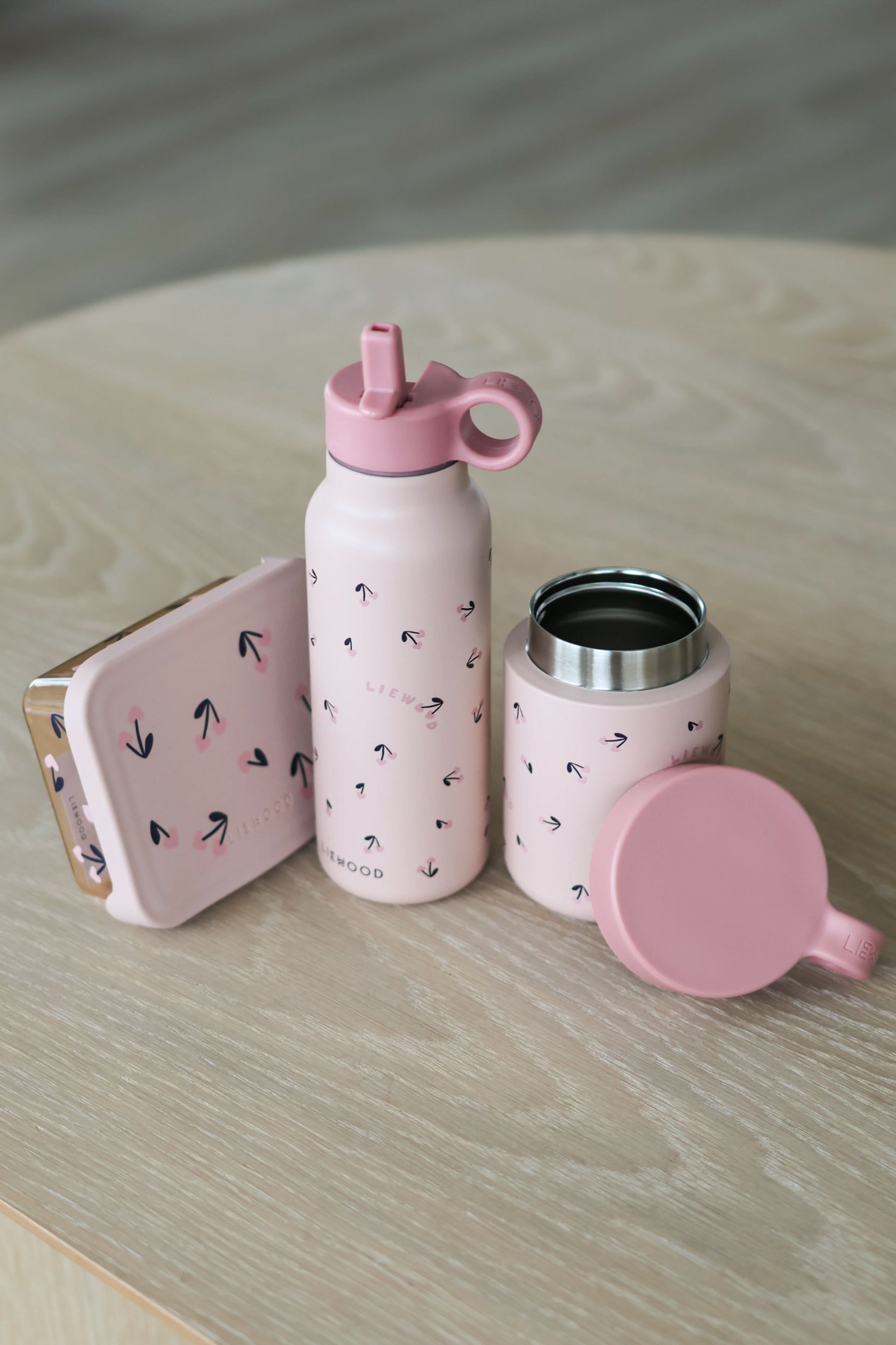 Kiani Printed Food Jar - Mini Cherry Heart / Rosey