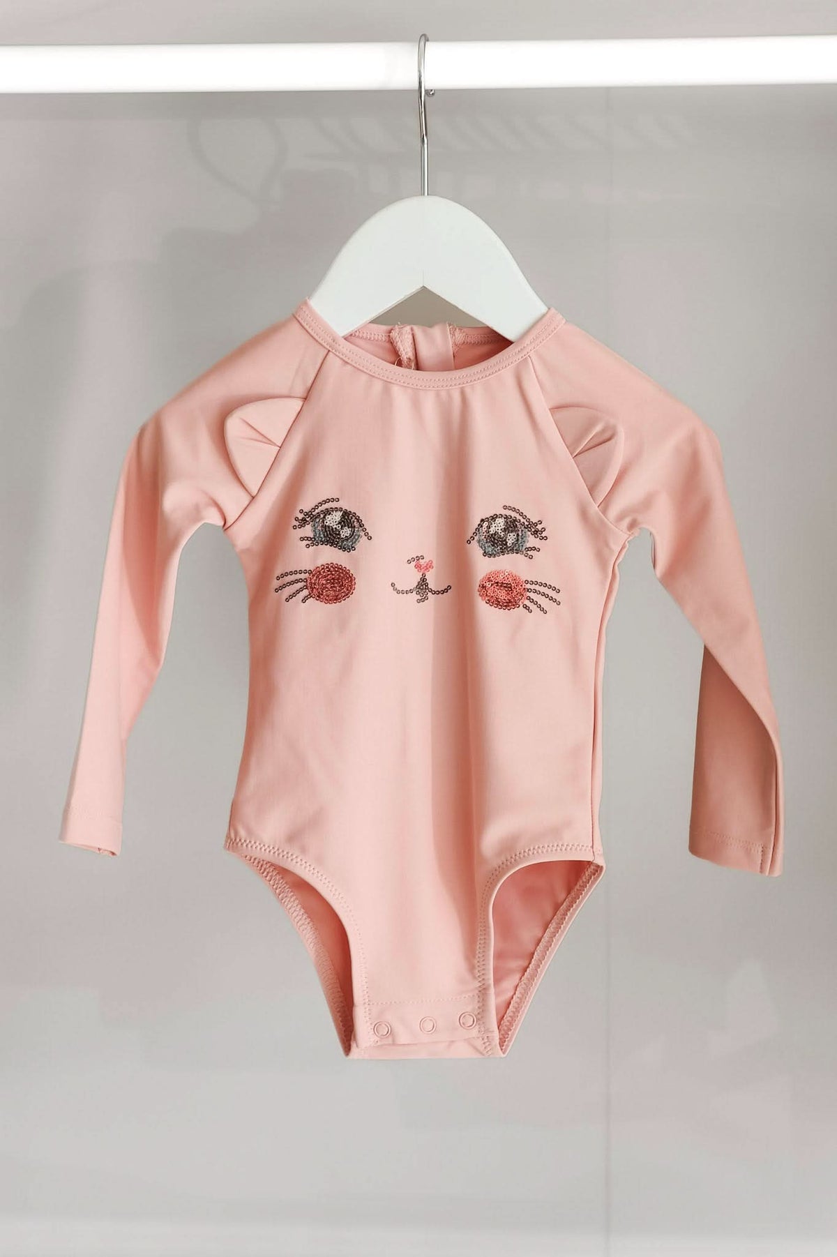 Kitty LS Swimsuit - Powder Pink