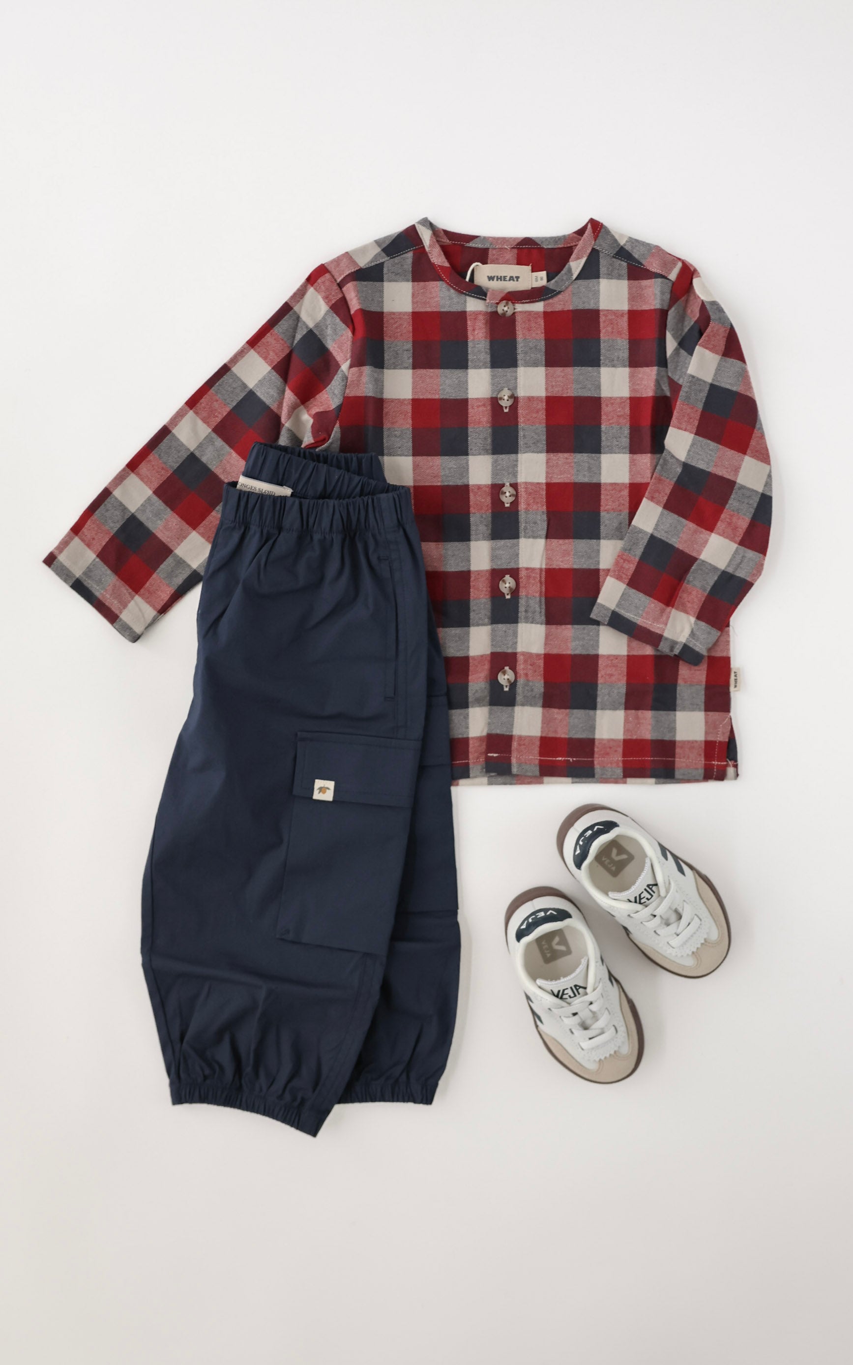 Shirt L/S Willum - Red Blue Check st.98-152