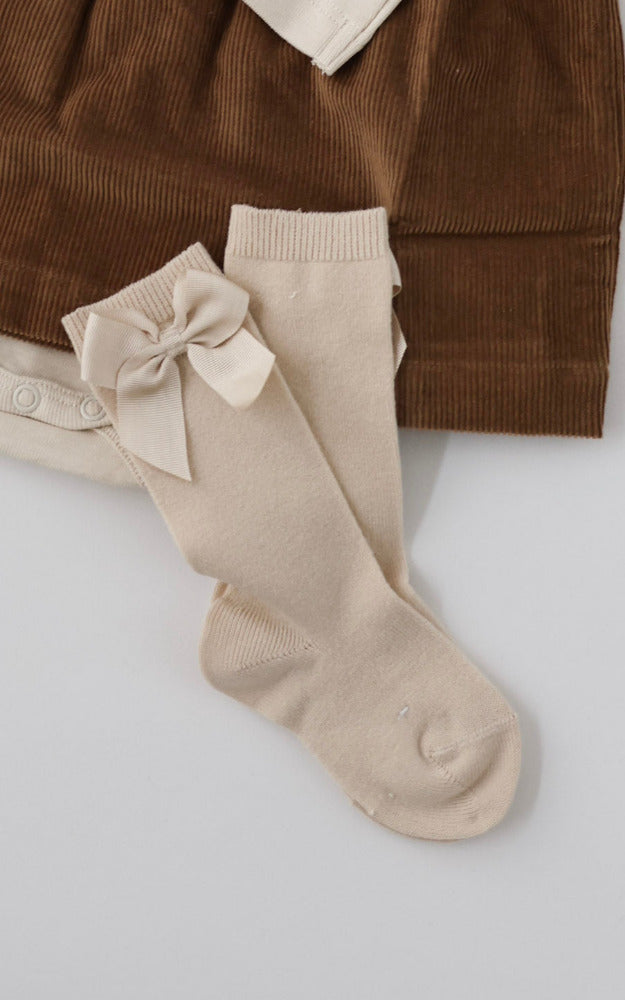 Knee-high socks w/ bow - Cava 303