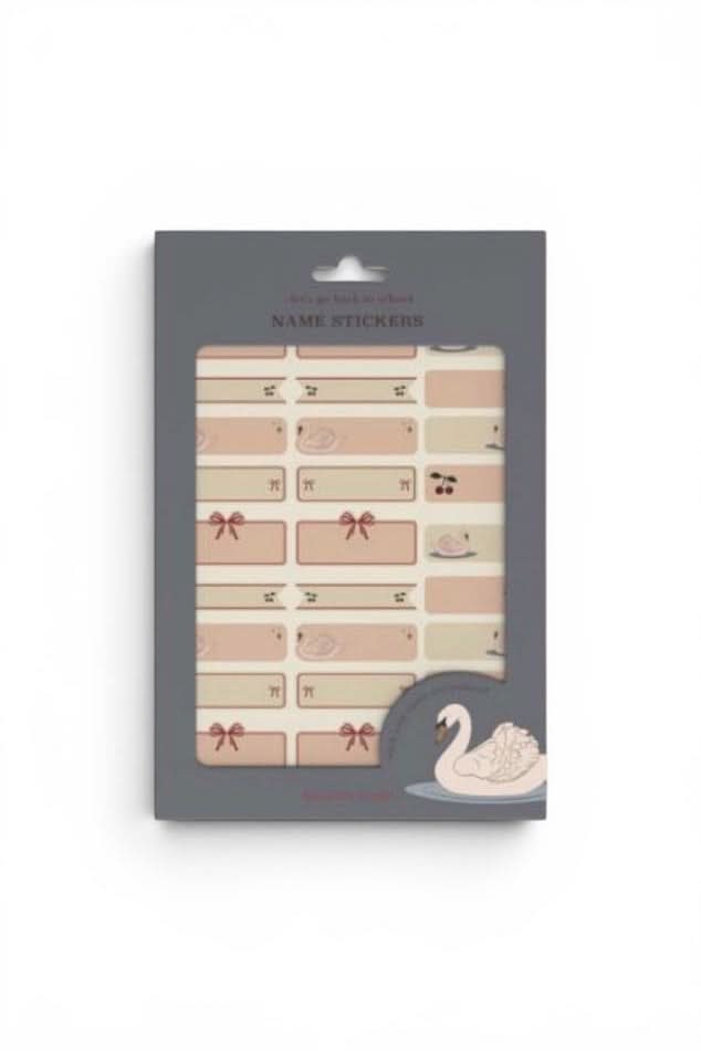 Name Stickers 60 pcs - Swan
