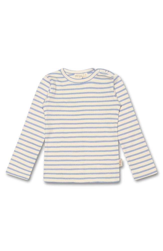 T-Shirt L/S Modal Striped - Spring Blue