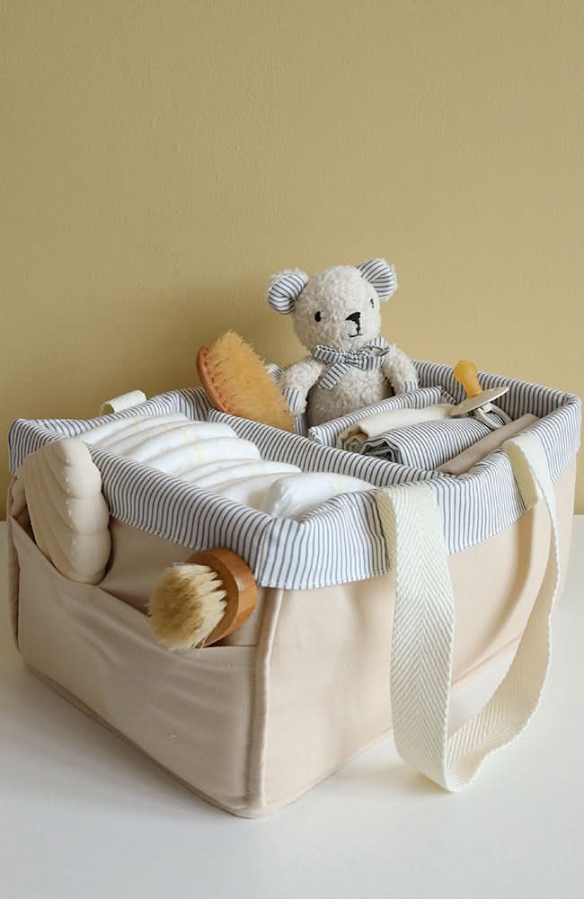 Diaper Caddy - Classic Stripes Blue