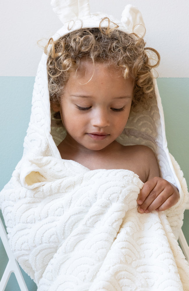 Hooded Towel With Ears - Off White