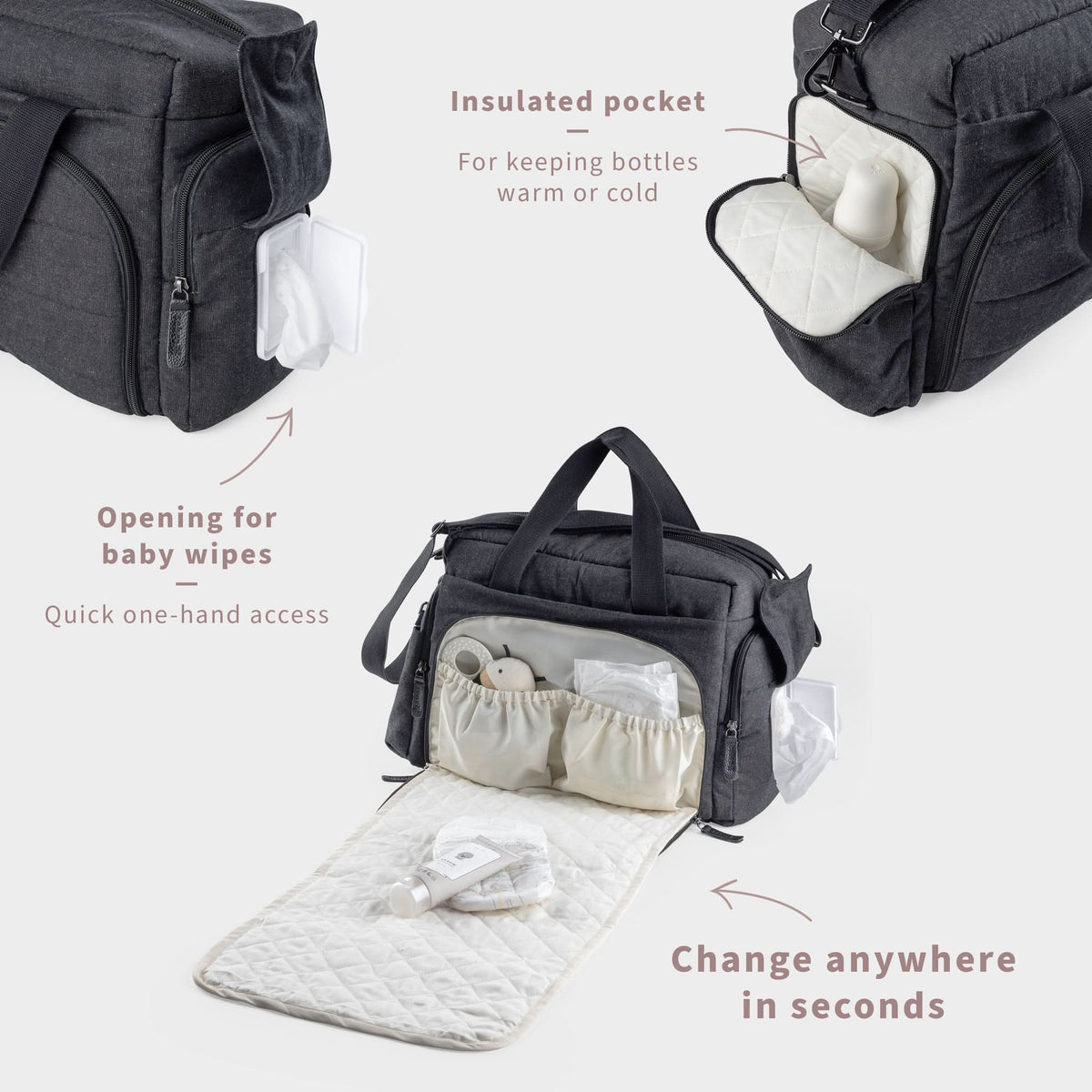 On-the-go Nursing Bag - Dark Grey Melange