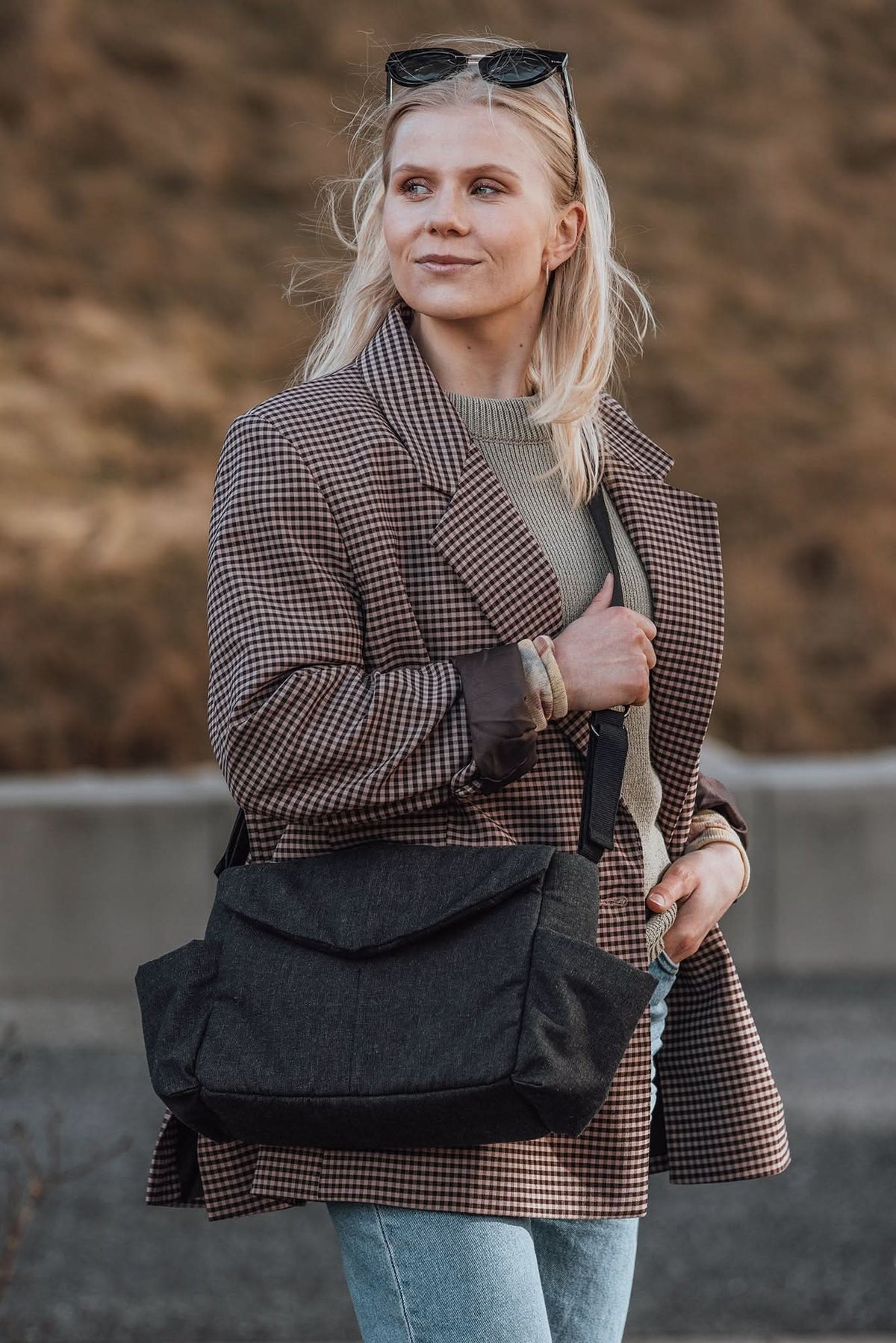 Mini Diaper Bag - Dark Grey Melange