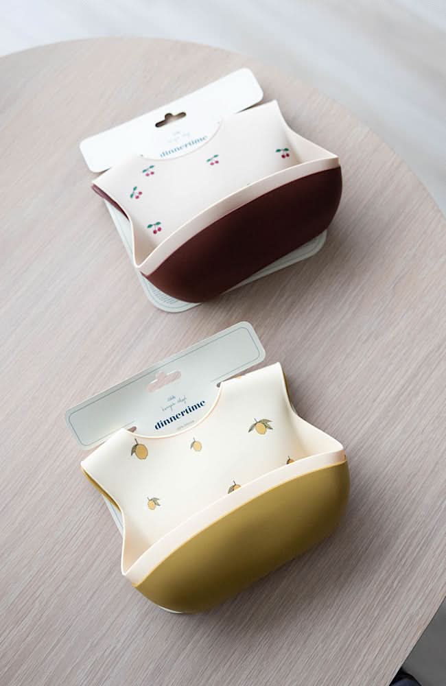 2-pack silikonhaklapp - Körsbär/Mocca