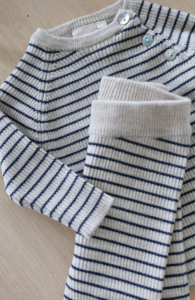 Flye Leggings Wool - Oat Mel/Navy