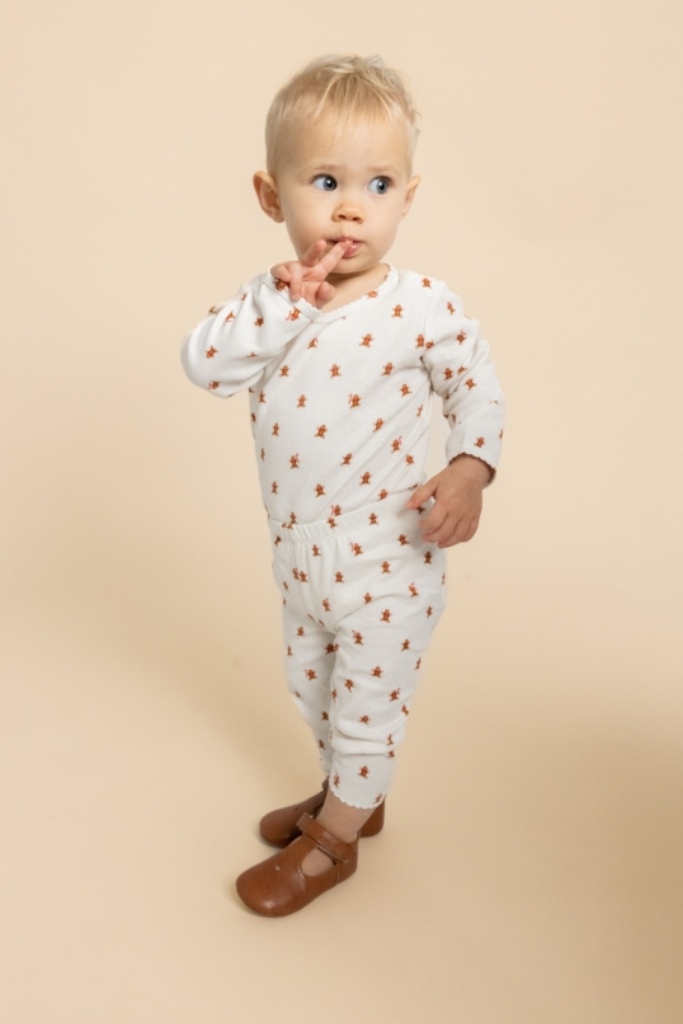 Charlie Leggings - Gingerbread Dot