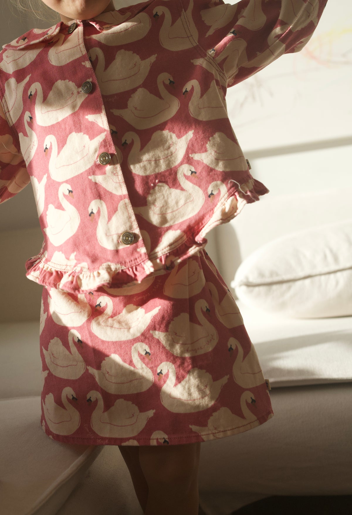 Magot Frill Jacket - Swan Rose