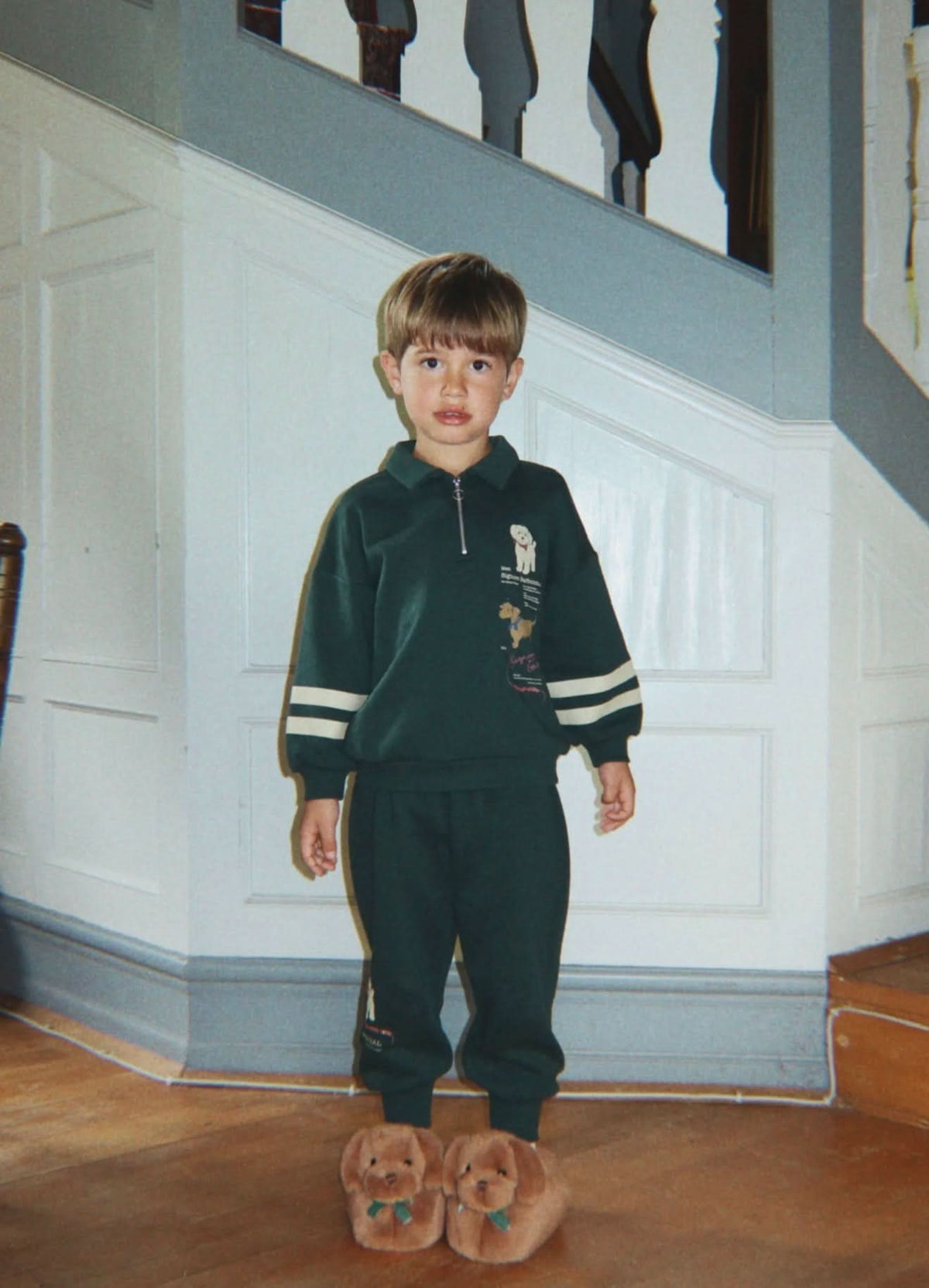 Loupy Half Zip Polo - Pine Grove