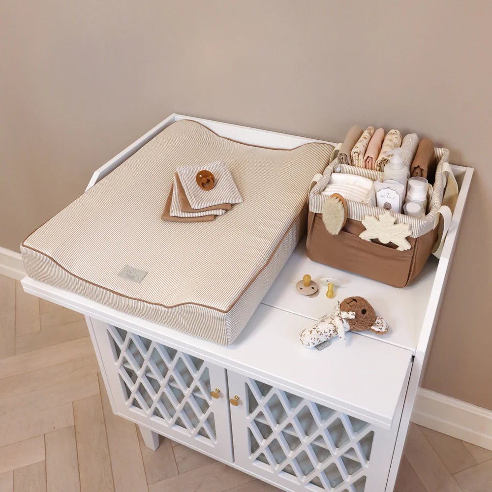 Diaper Caddy - Classic Stripes Camel