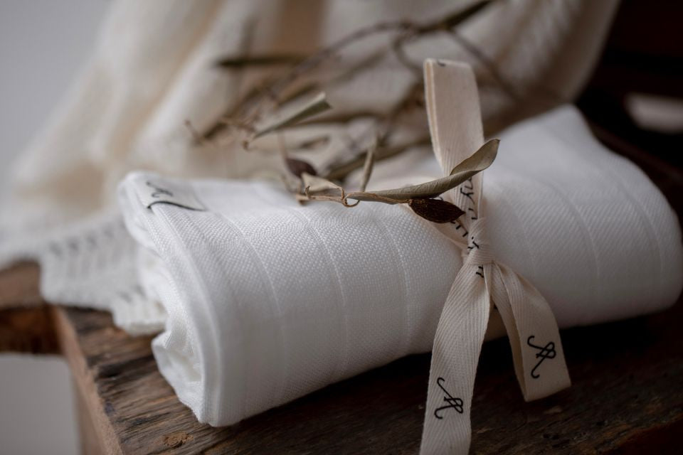 Bambus muslín klútar 2 stk - kremlitað