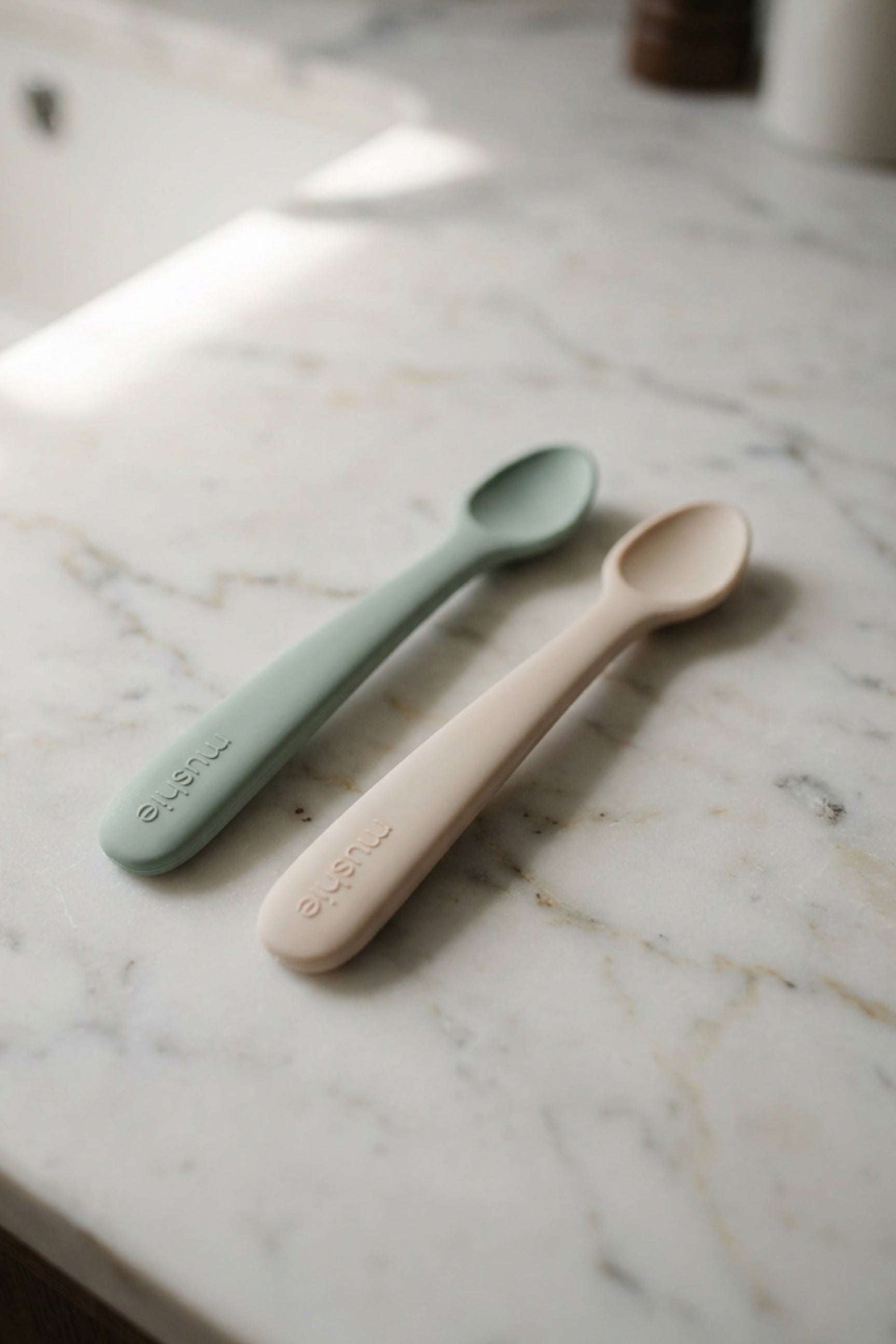 Silicone Spoons 2pk - Cambridge Blue/Shifting Sand