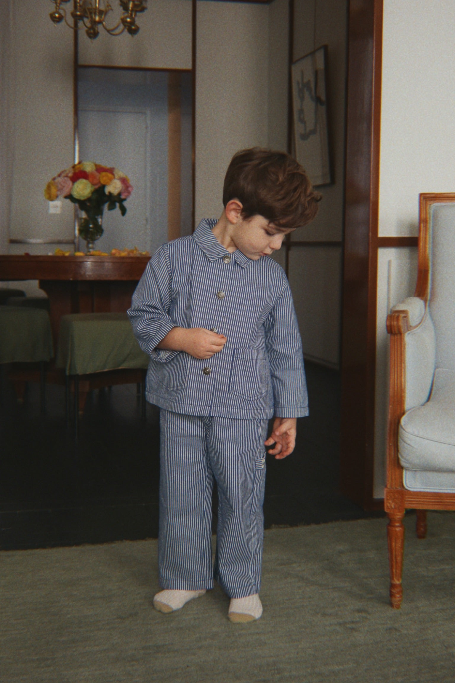 Luc Shirt Jacket - Blue Stripe