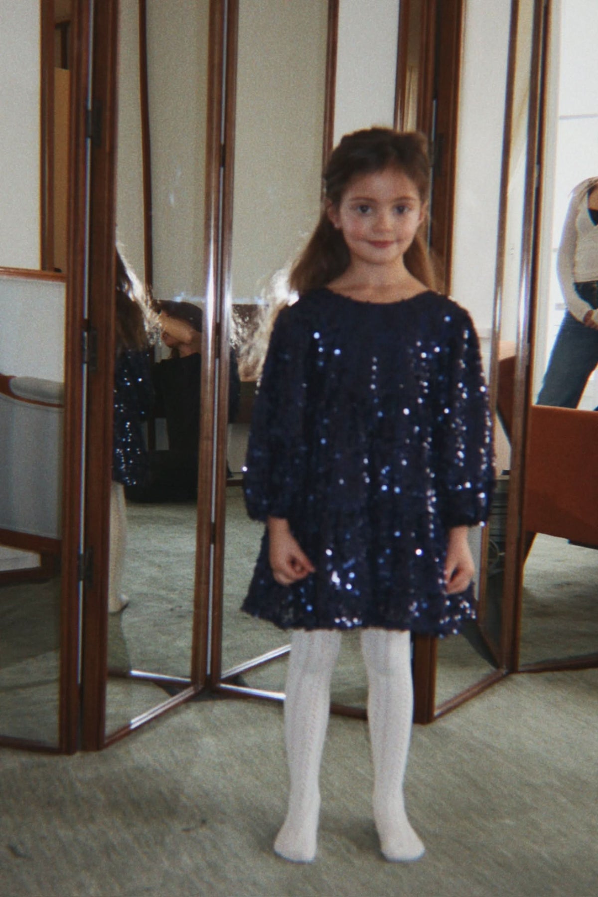 Lila Sequins Bow Dress - Total Eclipse