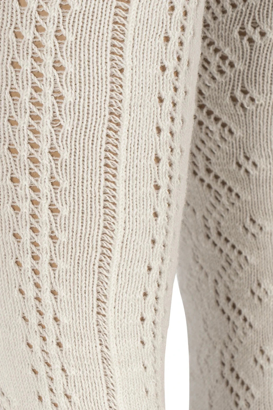 Wool Pointelle Tights - Off White
