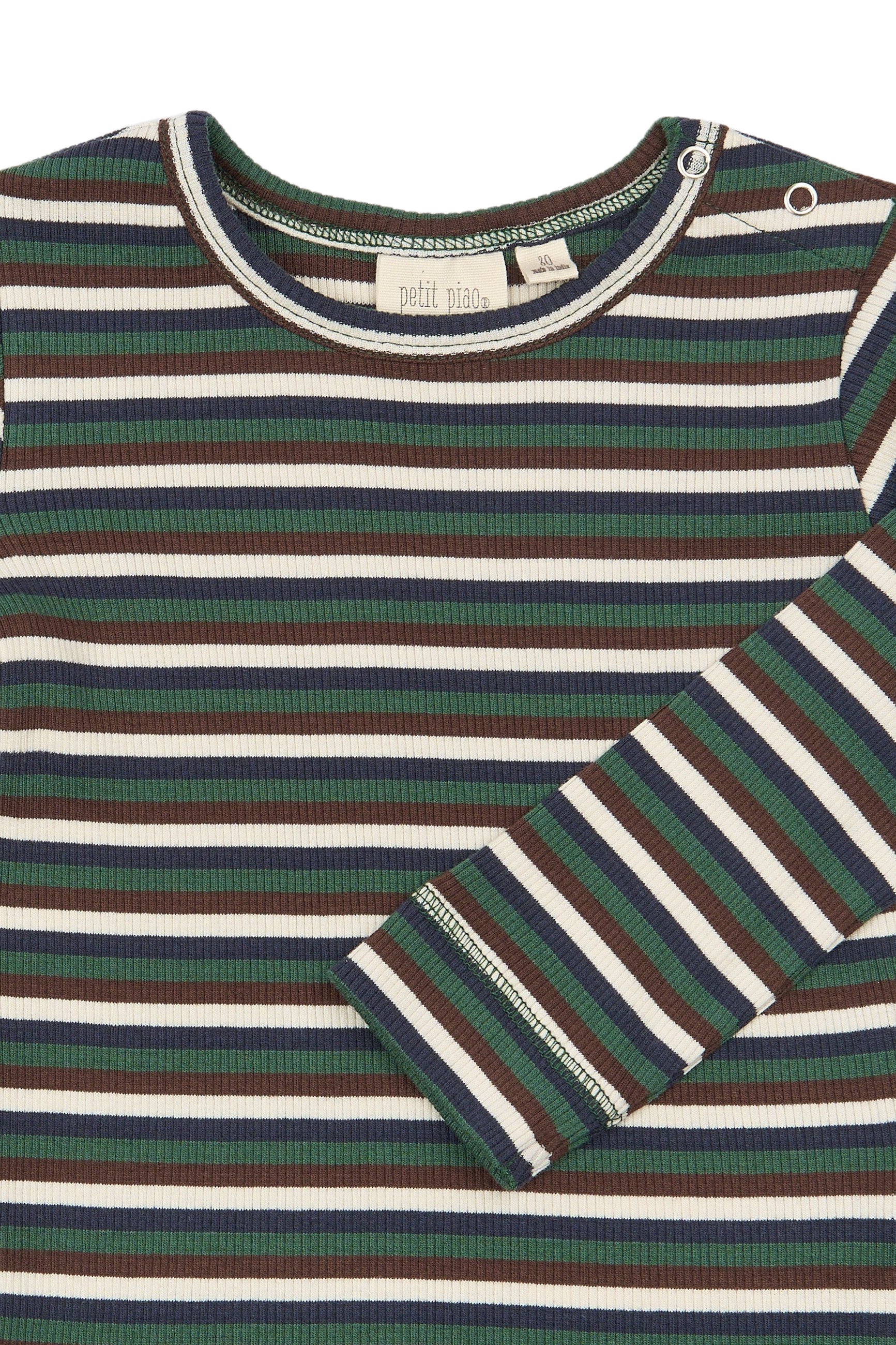 Song LS Tee - Trekking Green Multistriped