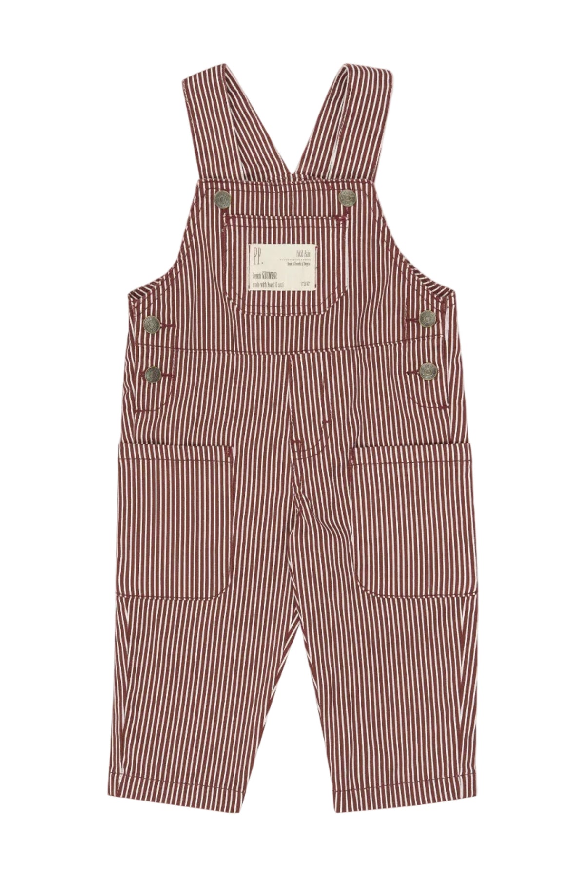 Denim Overalls - Syrah Striped